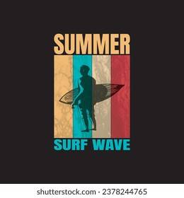 Surf Wave illustrations with patches for t-shirts and other uses