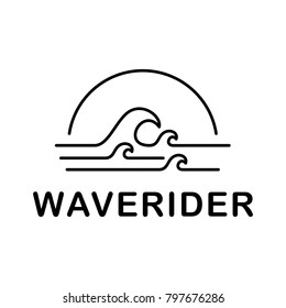 Surf wave logo template illustration.