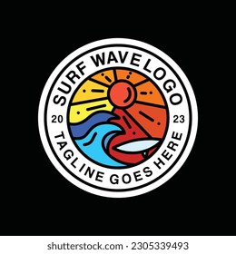 Surf Wave Logo Vector Graphic Design illustration Badge Emblem Symbol and Icon