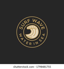 Surf Wave logo vintage emblem badge