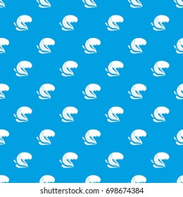 Surf wave pattern repeat seamless in blue color for any design. Vector geometric illustration