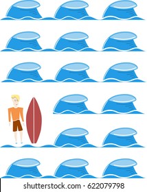 surf and wave print illustration