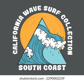 surf wave vector illustration for t shirt or poster