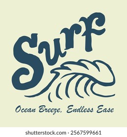 Surf wave vector t-shirt design illustration