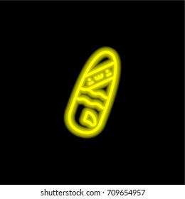 Surf yellow glowing neon ui ux icon. Glowing sign logo vector