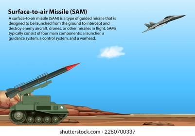 Ilustración del misil de superficie a aire (SAM)