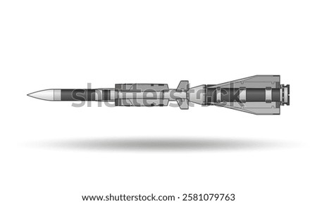 A surface to air missile with shadow