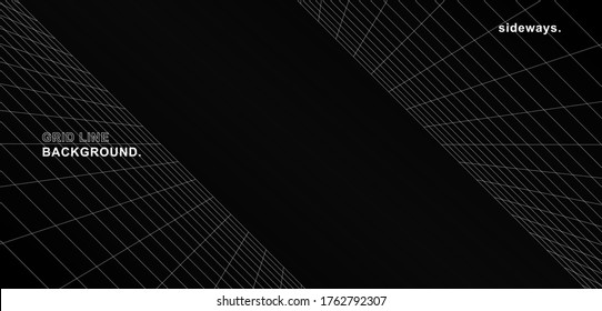 Surface background sideways digital black-and-white color lines the surface of the box. Cyber ​​network technology. banners, covers, terrain, sci-fi, picture frames, and related background.