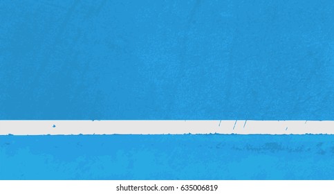 Surface of basketball edge court with blue grunge texture.