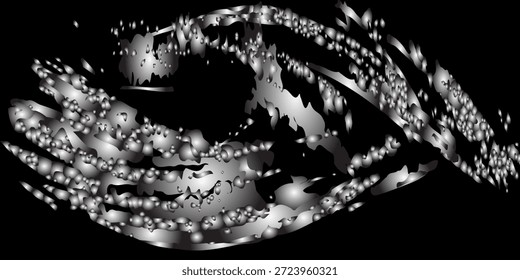 Patrones de color de la superficie en una piscina reflejados por la luz para un fondo oscuro. Abstracción de color blanco luminoso en la superficie del agua de la piscina. Diseño gráfico.