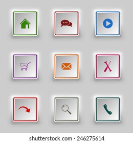 Surface color web buttons square template