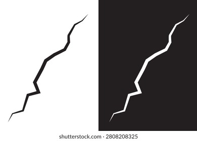 Surface Crack Icon Broken Ground Fault Line Symbol Vector.