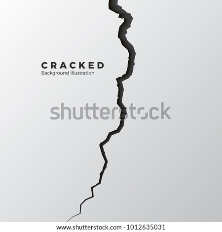 Surface cracked ground. Sketch crack texture. Split terrain after earthquake. Vector illustration