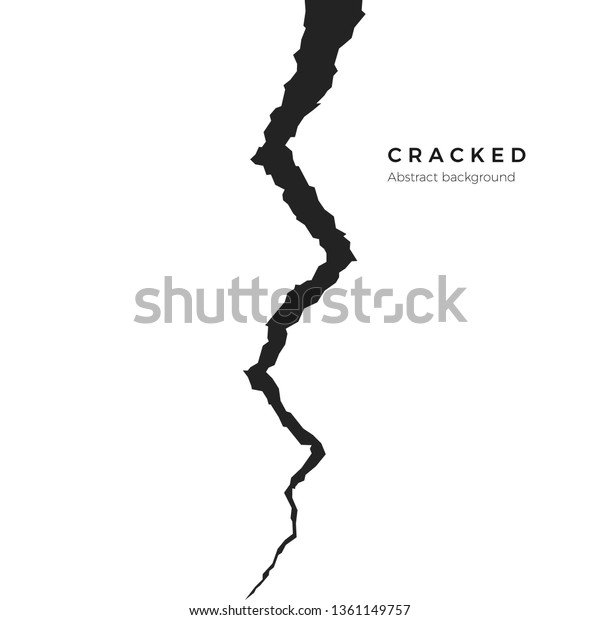 Surface cracked ground. Sketch crack texture.\
Split terrain after earthquake. vector illustration isolated on\
white background