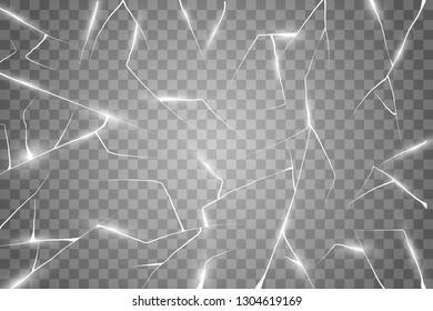 Surface is cracked on ice, isolated on a transparent background. Design for banner. Snow backdrop.
