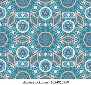 surface design in oriental islamic style. mosaic tiled geometric seamless pattern background