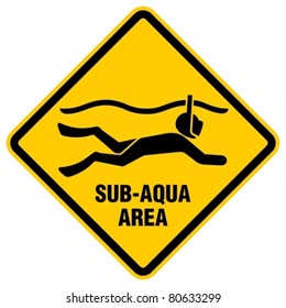 Surface diving with mask and snorkel sign.