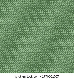 Surface drawn with small icons arranged in a line on the diagonal. Green wrapping paper. Wallpaper texture.