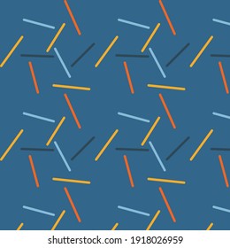 Surface geometric lines terra color, blue background
