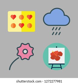 surface icon set. vector set about canvas, molded, rain and closeup icons set.