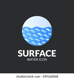 Surface logo, vector template design water icon