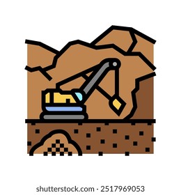 surface mining color icon vector. surface mining sign. isolated symbol illustration