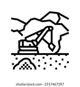 surface mining line icon vector. surface mining sign. isolated contour symbol black illustration