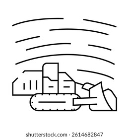 surface mining line icon vector. surface mining sign. isolated contour symbol black illustration