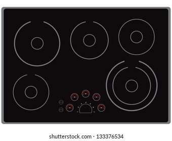 The surface of the modern electric stoves for home cooking. Vector illustration.