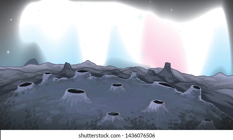 A surface of the moon background illustration