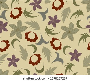 surface pattern with colorful flowers  