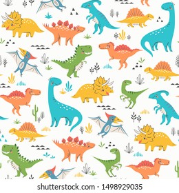 Surface pattern of cute dinosaurs