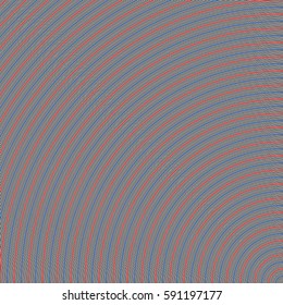 Surface pattern design with symmetrical curves ornament. Rounded color lines. Striped motif. Vinyl wallpaper. Digital paper for page fills, web designing, textile print. Vector art illustration.