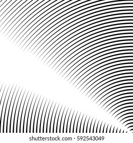 Surface pattern design with symmetrical curves ornament. Rounded color lines. Striped motif. Vinyl wallpaper. Digital paper for page fills, web designing, textile print. Vector art illustration.