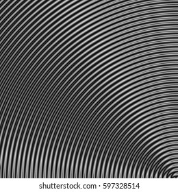 Surface pattern design with symmetrical curves ornament. Rounded color lines. Striped motif. Vinyl wallpaper. Digital paper for page fills, web designing, textile print. Vector art illustration.