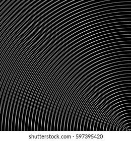 Surface pattern design with symmetrical curves ornament. Rounded color lines. Striped motif. Vinyl wallpaper. Digital paper for page fills, web designing, textile print. Vector art illustration.