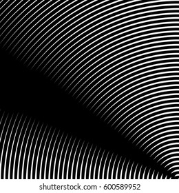 Surface pattern design with symmetrical curves ornament. Rounded color lines. Striped motif. Vinyl wallpaper. Digital paper for page fills, web designing, textile print. Vector art illustration.