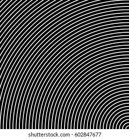 Surface pattern design with symmetrical curves ornament. Rounded color lines. Striped motif. Vinyl wallpaper. Digital paper for page fills, web designing, textile print. Vector art illustration.
