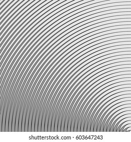 Surface pattern design with symmetrical curves ornament. Rounded color lines. Striped motif. Vinyl wallpaper. Digital paper for page fills, web designing, textile print. Vector art illustration.