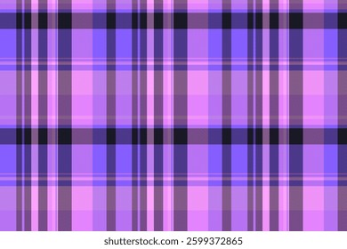 Surface pattern plaid texture, nobility vector fabric background. Premium textile tartan seamless check in indigo and black colors palette.