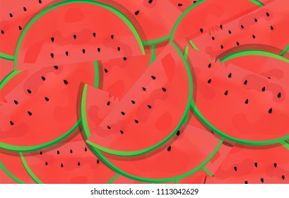 The surface of the red watermelon and seed of this kind of fruit.And was placed overlap and beautiful style and form seamless and used as the background.