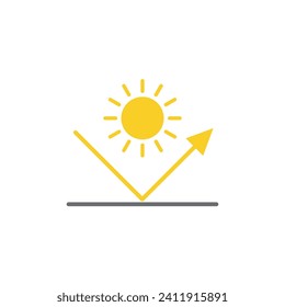 Surface reflection icon vector, sun resistant protection icon 