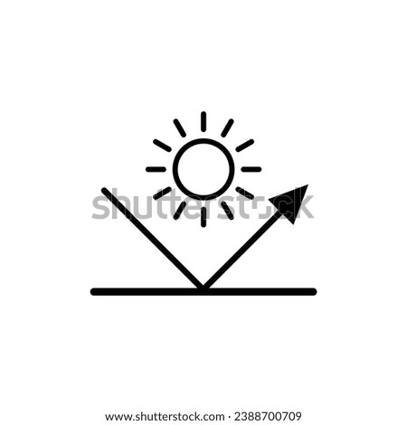 Surface reflection icon vector, sun resistant protection icon 