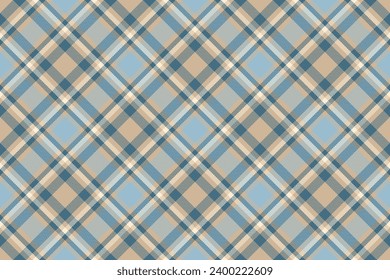 Surface seamless check plaid, trade tartan textile texture. Dreamy fabric vector background pattern in light and cyan colors.