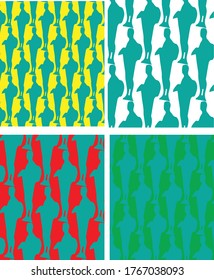Surface silhoutte pattern design. Fashion illustration.