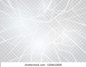 The Surface Texture Is Cracked On Ice, Isolated On A Transparent Background. Vector Illustration. Broken Glass.surface Texture Is Cracked On Ice.