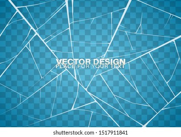 The surface texture is cracked on ice, isolated on a transparent background. Snow backdrop. Design for banner, flyer, cards, print.