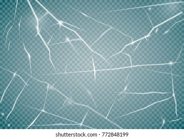 The surface texture is cracked on ice, isolated on a transparent background. Vector illustration, EPS 10.