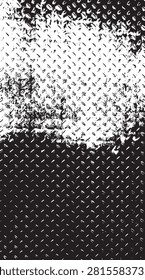 Surface Texture Vector Image of Corroded Diamond Pattern Steel Plate - Illustration.