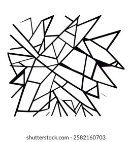 Surface that has the texture of broken glass. Give the appearance of broken or cracked glass. Isolated vector image against a white backdrop 
